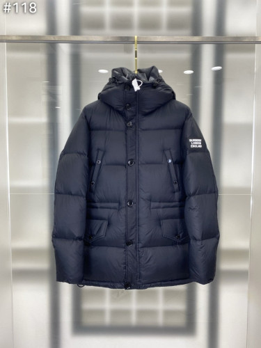 락우드 체크 후드 다운 패딩