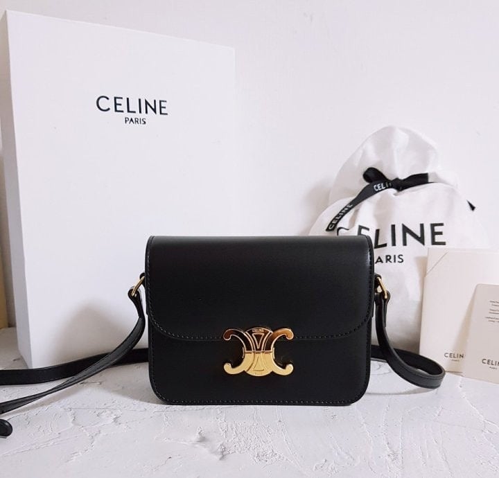 고급 틴 샤이니 카프스킨 트니옹프백 스몰