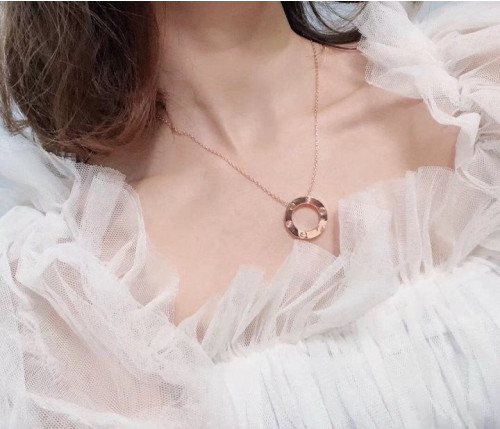 💕 까*** 러브 목걸이 핑크 골드
