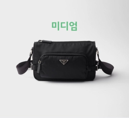 💕 프** 미디엄 리나일론 및 사피아노 가죽 숄더 백