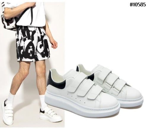 🔆 [Alexander McQUEEN] 알렉산더맥퀸 남여공용 밸크로 오버솔 스니커즈 화이트블랙탭 🔆