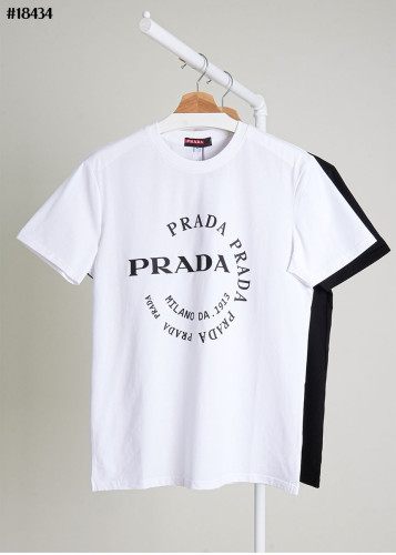 🔆 [PRADA] 프라다 라운드 로고 플레이 베이직 숏 슬리브 그래픽 티셔츠 🔆