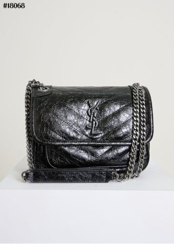 🔆 [SAINT LAURENT] 생로랑 크링클 빈티지 레더 Niki 니키 베이비백 🔆