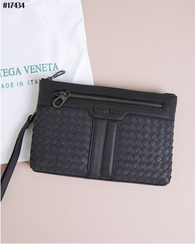 🔆 [Bottega Veneta] 보테가베네타 인트레치아토 레터링 스틸 로고 레더 클러치 백 🔆