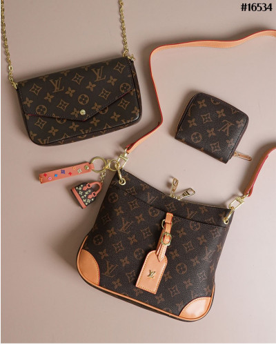 🔆 [Louis Vuitton] 루이비통 오데온 PM & 포쉐트 펠리시 크로스 백 & 지피 코인 퍼스 셋🔆