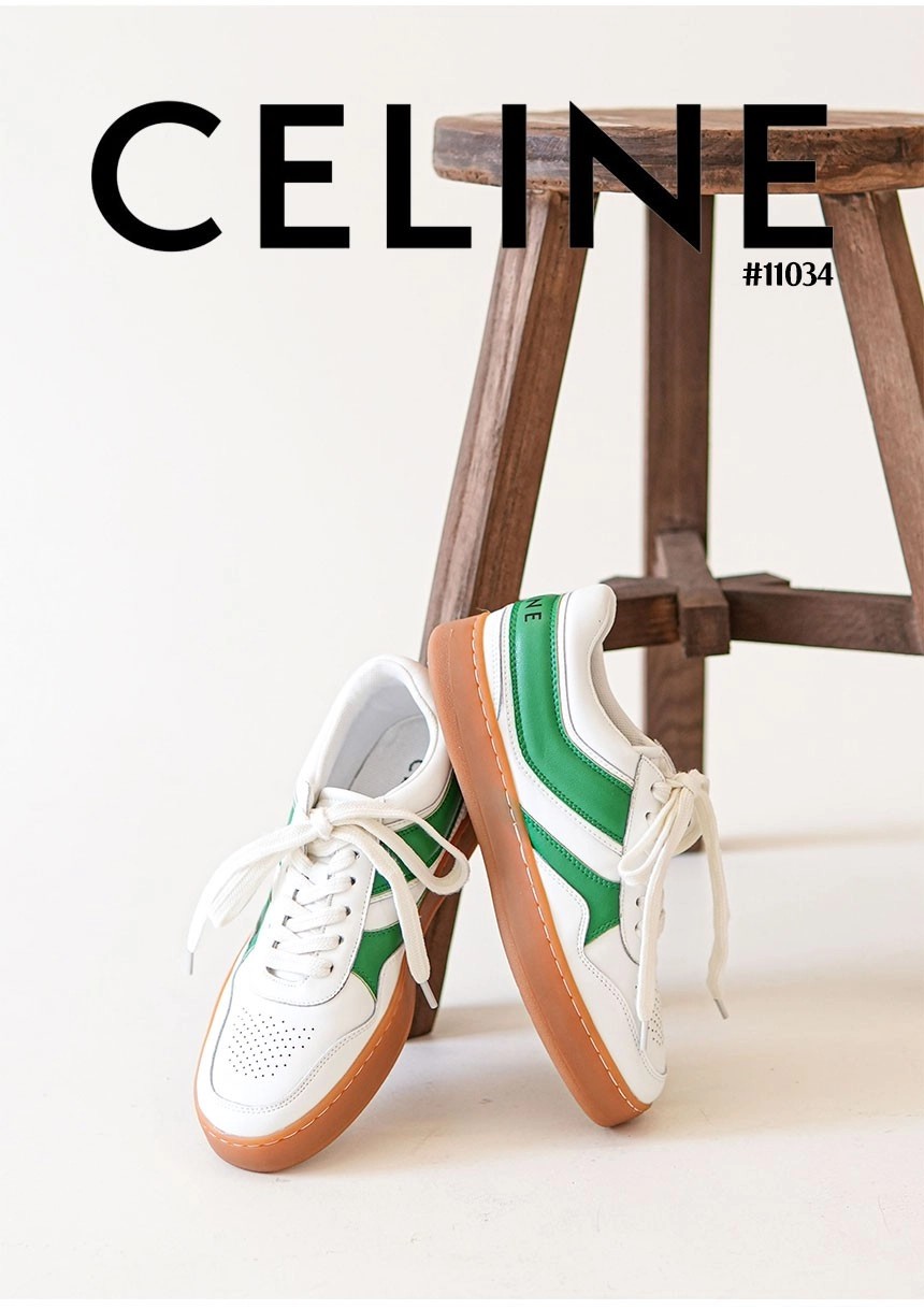 🔆 [CELINE] 셀린느 TRAINER로우 레이스업 스네이커 플래시 캔버스🔆