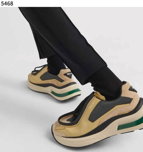 #프라다 [PRADA] 수입프리미엄급 프라다 바이크 패브릭 스웨이드 엘리먼츠 브러쉬드 레더 스니커즈 세일💢💢💢 #태그 #신발 #5468