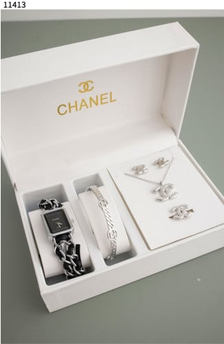 #샤넬 [Chanel] 체인 로고시리즈 5종 세트 신상입고💢 #시계 #귀걸이 #목걸이 #팔찌 #반지 #11413