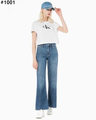 💕 C* 미드블루 하이라이즈 와이드핏 데님