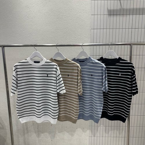 💕 폴* 랄프로렌 스트라이프 린넨 반팔 니트