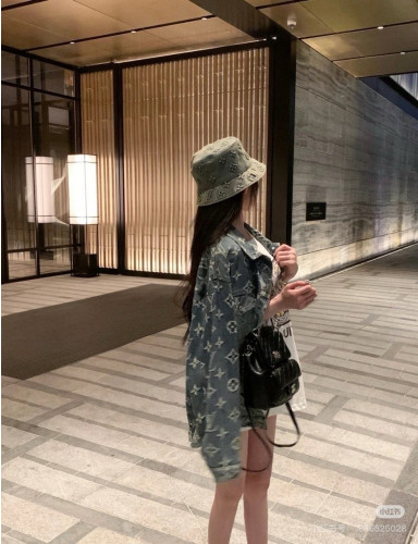 💕 루* 인디고 모노그램 엠보 워싱 버킷햇 ✔수입