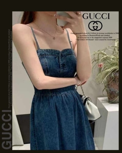 💕 구* 데님 8950 끈나시 롱 원피스 (8950)