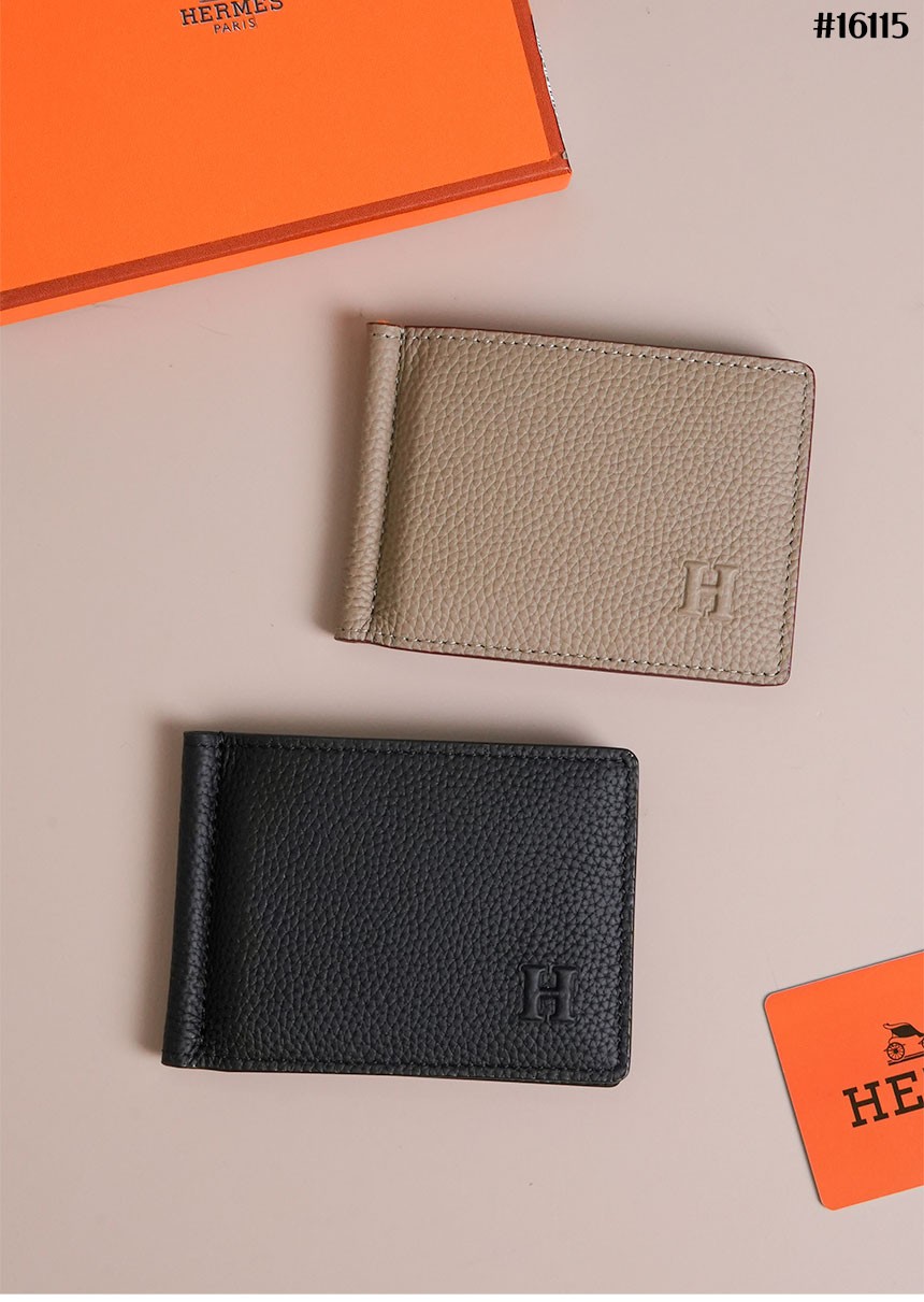 🔆 [HERMES] 에르메스 H 로고 레더 머니 클립 🔆