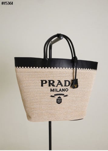 🔆 [PRADA] 프라다 라피아 우븐 레더 토트 백 🔆