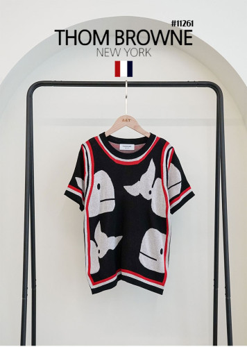 🔆 [THOM BROWNE] 톰브라운 여성 웨일 라운드 니트티셔츠🔆