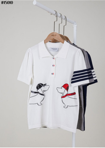 🔆 [THOM BROWNE] 톰브라운 여성 3선 헥터 니트카라 🔆