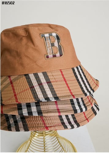 🔆 [BURBERRY] 버버리 레터링 자수 로고 B 패치 배색 버킷햇 🔆