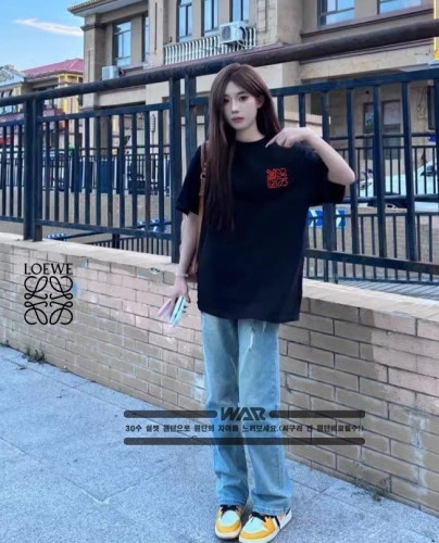 💕 로** 낙서 디자인 반팔 티셔츠
