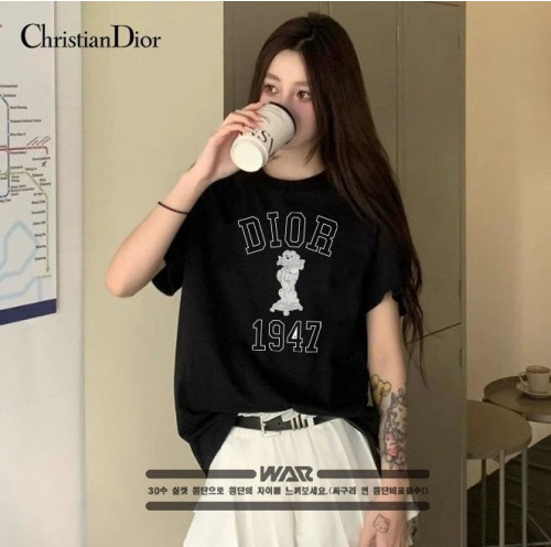 💕 디* 도그 조각상 디자인 반팔 티셔츠