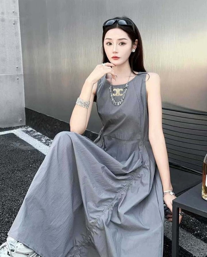 💕 셀** 수입 트리오페 드로스트링 드레스 -다크그레이-