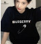 💕 버** 클립 디자인 반팔 티셔츠