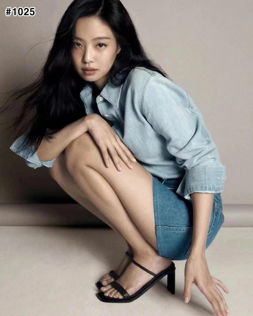 💕 C* 여성 컴포트 스트레치 데님 미니 스커트