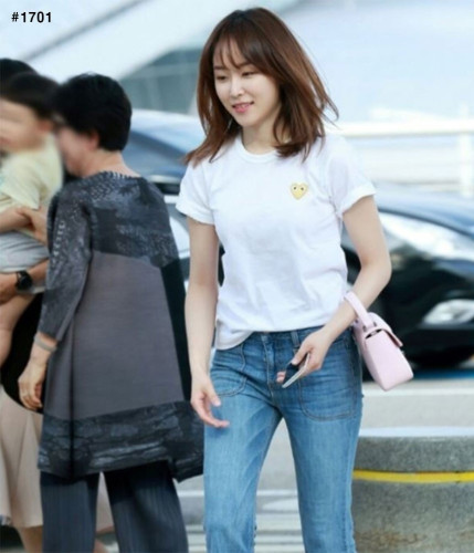 💕 꼼* 골드 하트 반팔 티셔츠