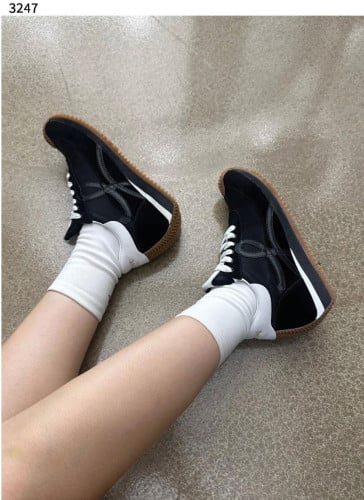 💕 로** 수입프리미엄급 나일론 앤 스웨이드 플로우 러너 블랙