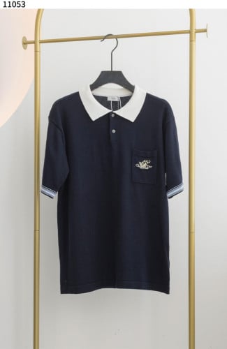 #디올 [Christian Dior] Christian Dior Couture 은방울꽃 폴로 셔츠 블루 코튼 저지 신상입고💢 #상의 #니트 #11053