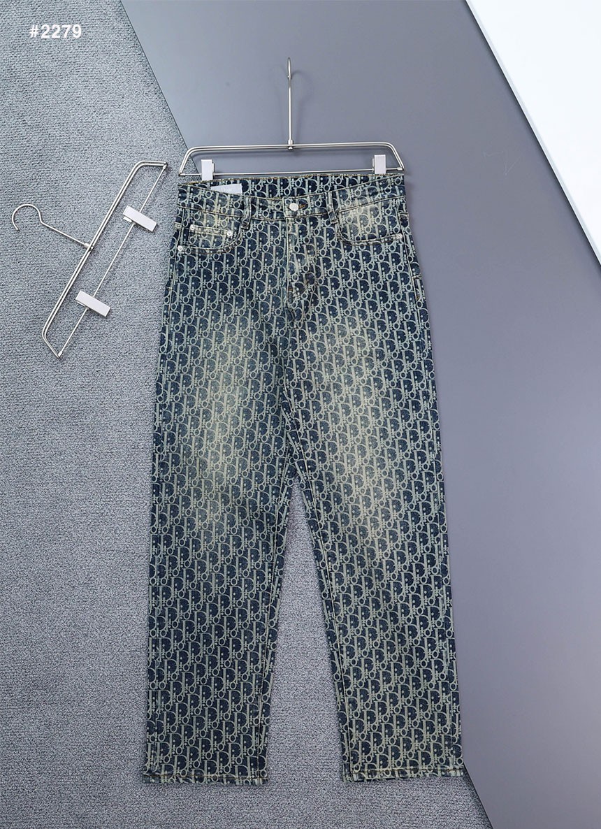 🍀 [DIOR] 디올 오블리크 스트레이트 워싱 데님 청바지 🍀