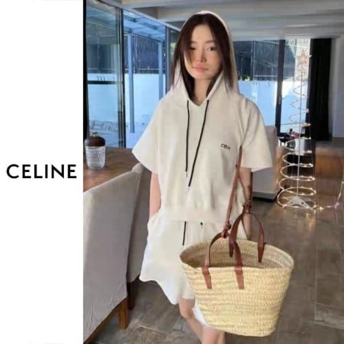 CLN 레터링 후드반팔 반바지 셋업