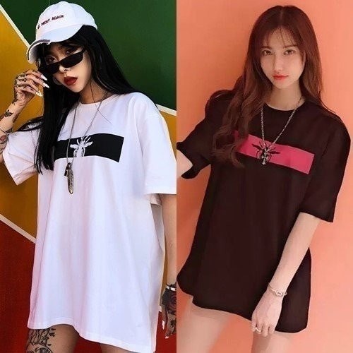 💕 디* 벌 나염 라운드 반팔티