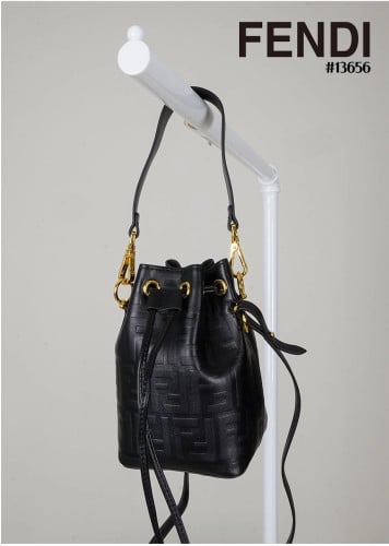 🔆 [FENDI] 팬디 FF 몬트레조 레더 버킷백 미니 블랙 🔆