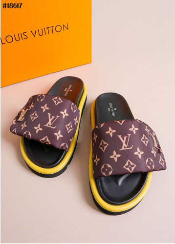 🔆 [LOUIS VUITTON] 루이비통 풀 필로우 플랫 컴포트 뮬 모노그램 브라운 🔆