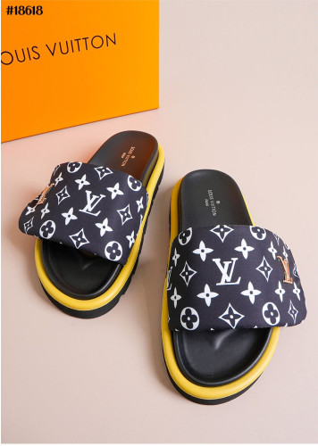 🔆 [LOUIS VUITTON] 루이비통 풀 필로우 플랫 컴포트 뮬 모노그램 블랙 🔆