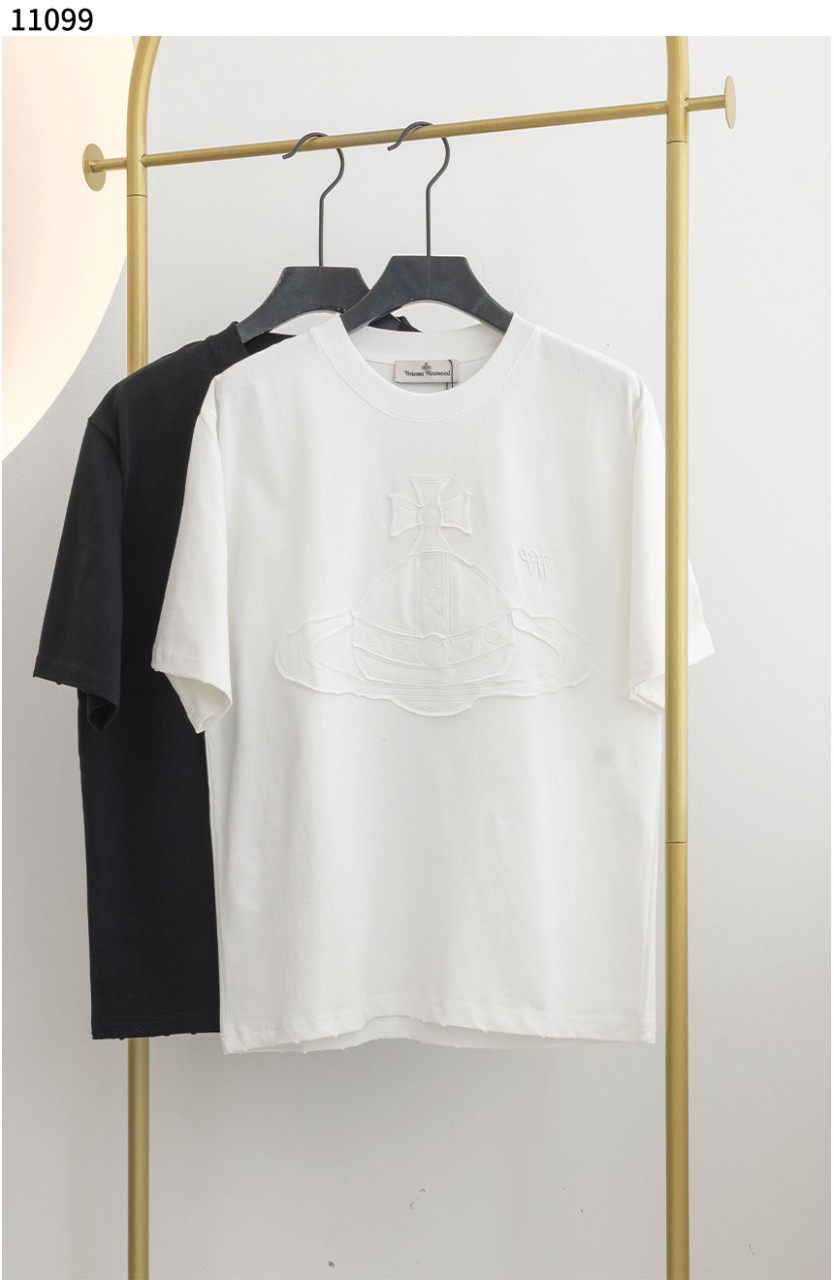 #비비안웨스트우드 [Vivienne Westwood] VW 빈티지 자수 로고 숏 슬리브 코튼 저지 티셔츠 신상입고💢 #상의 #티셔츠 #11099