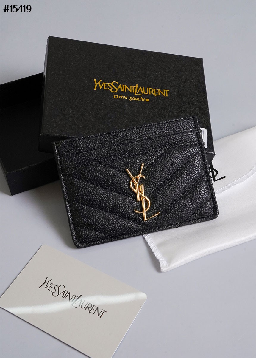 🔆 [SAINT LAURENT] 생로랑 그랑 드 뿌드르 케비어 레더 카드 케이스 🔆