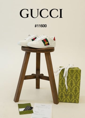 🔆[GUCCI] 구찌 에이스 남여공용 벌 자수 레더 스니커즈 🔆