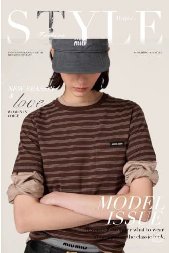 💕 미*** 로고 패치 스트라이프 반팔티셔츠 - 수입