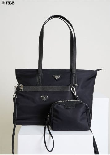 🔆 [PRADA] 프라다 리나일론 쇼퍼백 & 리나일론 앤 사피아노 레더 숄더백 & 리나일론 트래블 파우치 3CPS 셋 🔆