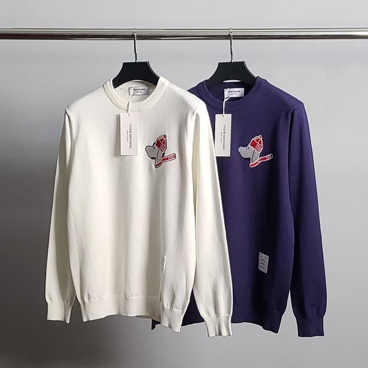 톰브라운 스카프 도그 캐시미어 니트