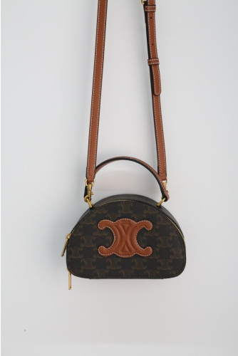 셀린느 로고 플라워 소가죽 크로스백