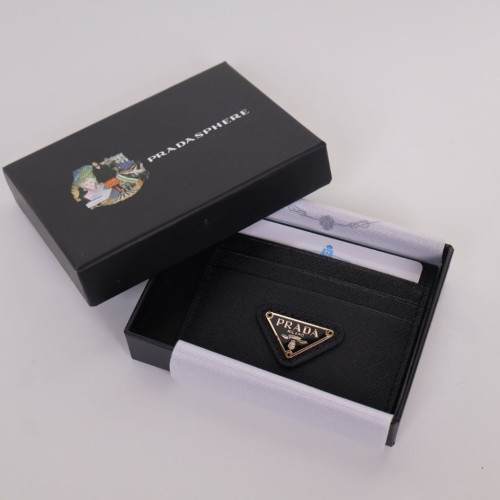 프라다 9937 카드지갑 블랙 금장