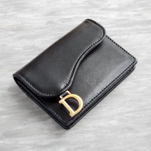 디올 335 오블리크 새들 플랩 카드지갑 올블랙