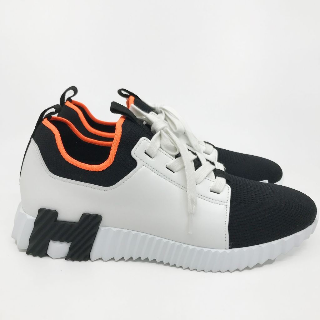 에르메스 HHAC04 디파트 니트 카프스킨 & 누아 블랑 스니커즈
