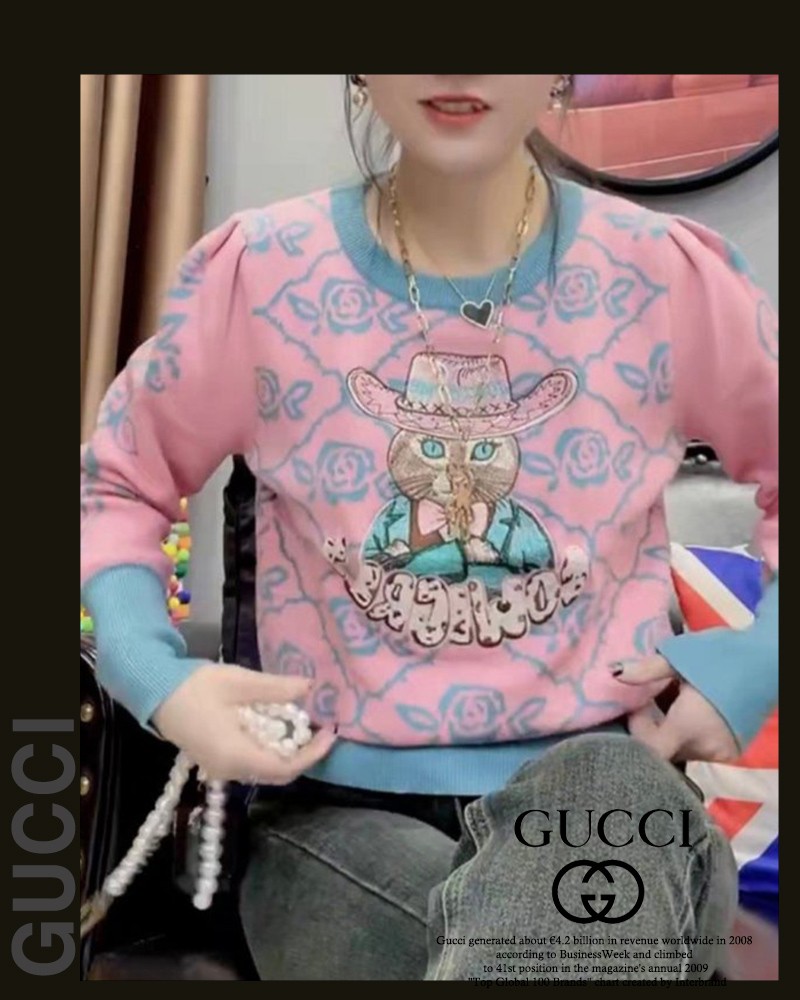 구찌 여성 7267 모자쓴 고양이 니트