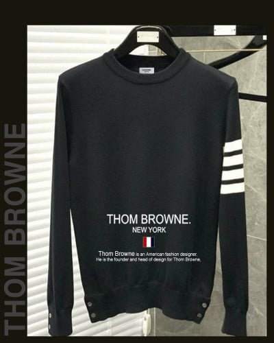 톰브라운 1218 옴므 기본 라운드 니트