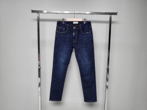 톰브라운 가죽탭 밍크 보아털 청바지