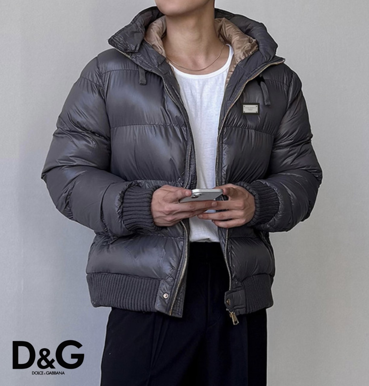 DG 슬림 후드숏패딩