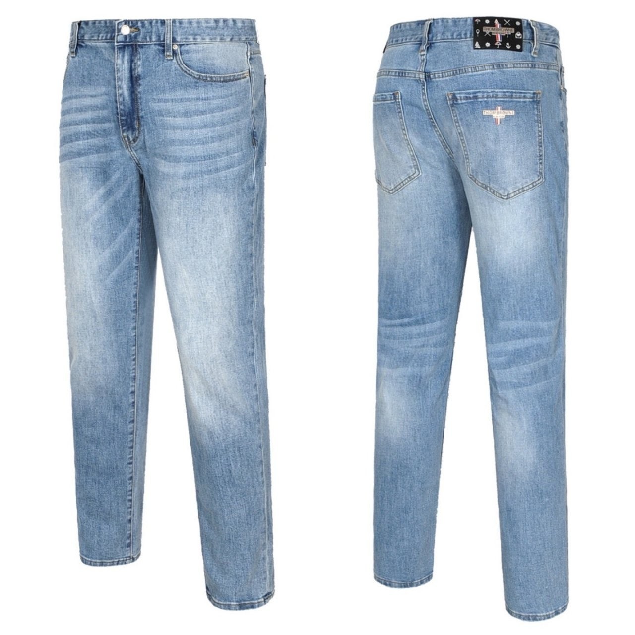 💕 톰* 메탈 레더패치 연청워싱진